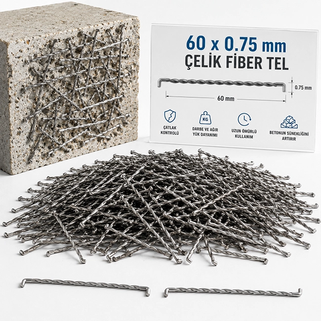 60 x 0.75 mm Çelik Fiber Tel
